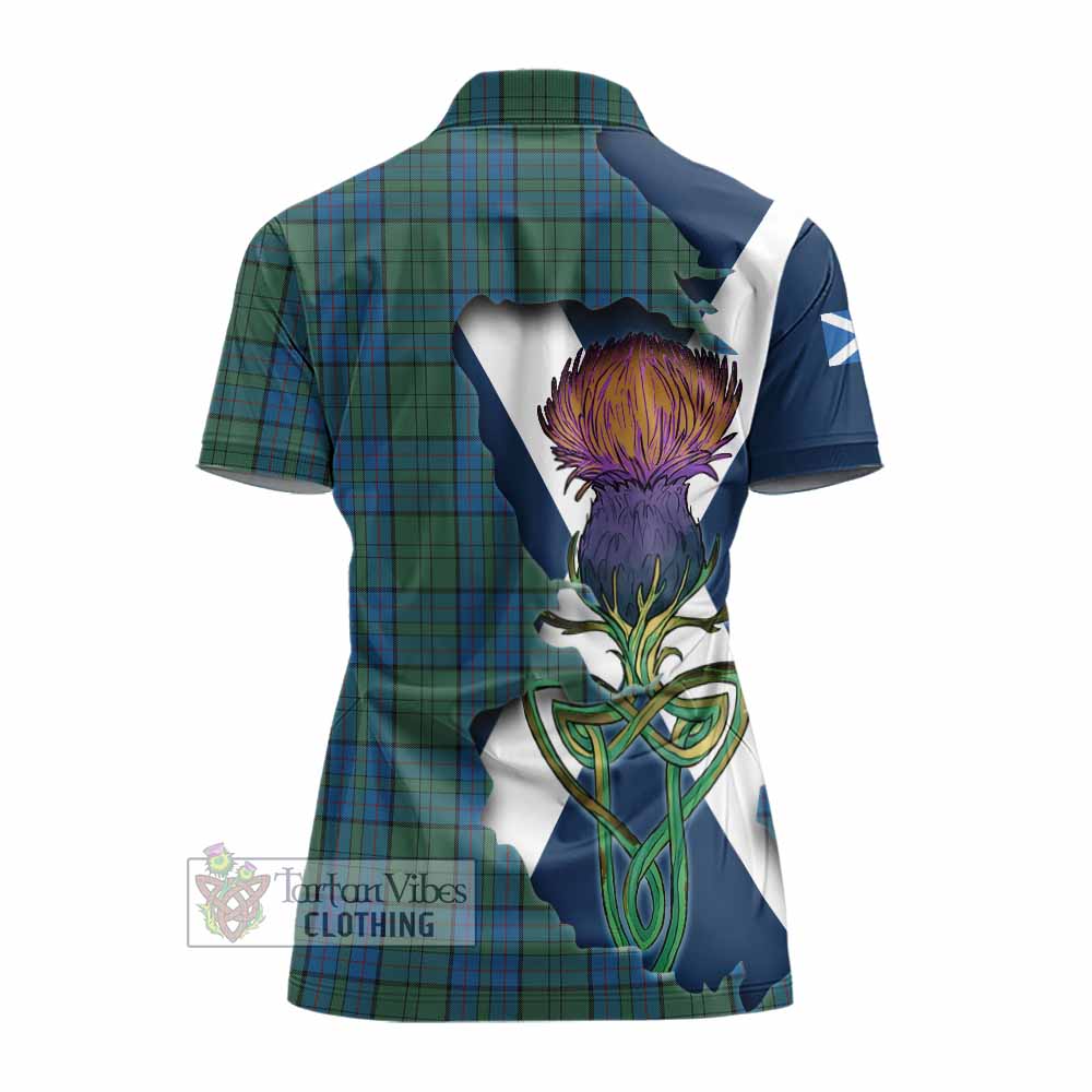 Lockhart Tartan Family Crest Women's Polo Shirt Scottish Thistle Celtic Inspired - Tartan Vibes Clothing