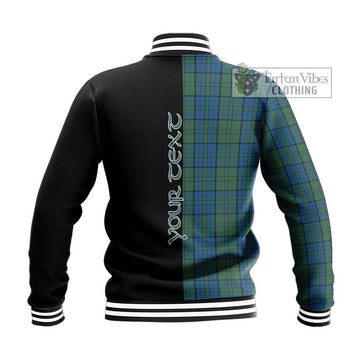 Lockhart Tartan Baseball Jacket with Family Crest and Half Of Me Style - Tartan Vibes Clothing