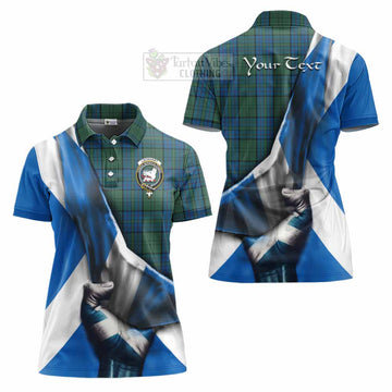 Lockhart Tartan Women's Polo Shirt with Family Crest Scotland Patriotic Style - Tartan Vibes Clothing
