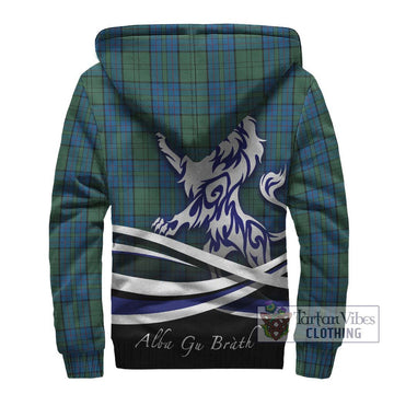 Lockhart Tartan Sherpa Hoodie with Alba Gu Brath Regal Lion Emblem - Tartan Vibes Clothing