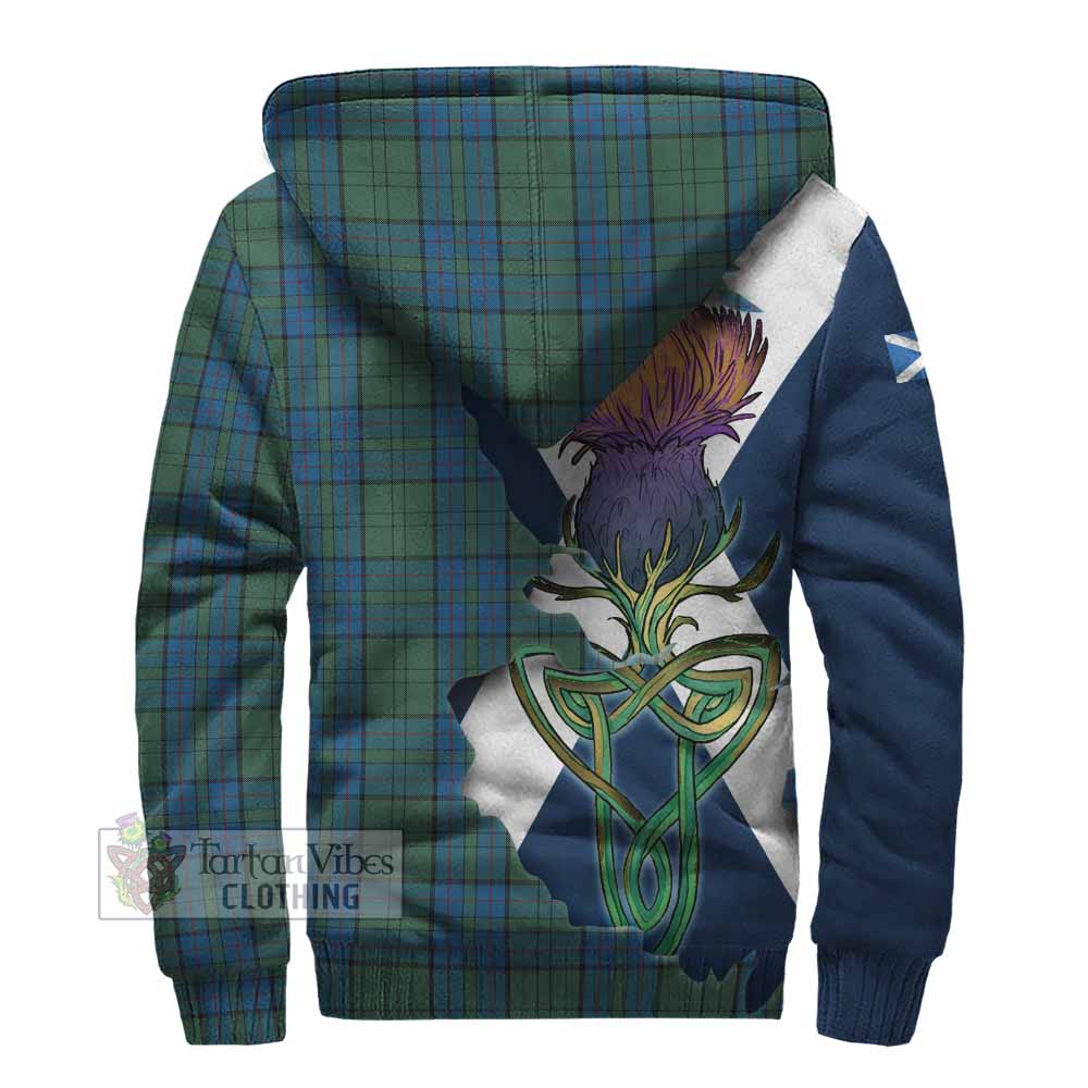 Lockhart Tartan Family Crest Sherpa Hoodie Scottish Thistle Celtic Inspired - Tartan Vibes Clothing