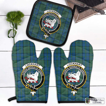 Lockhart Tartan Combo Oven Mitt & Pot-Holder with Family Crest - Tartan Vibes Clothing