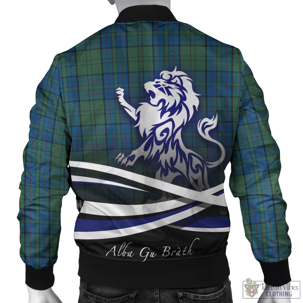 Lockhart Tartan Bomber Jacket with Alba Gu Brath Regal Lion Emblem - Tartan Vibes Clothing