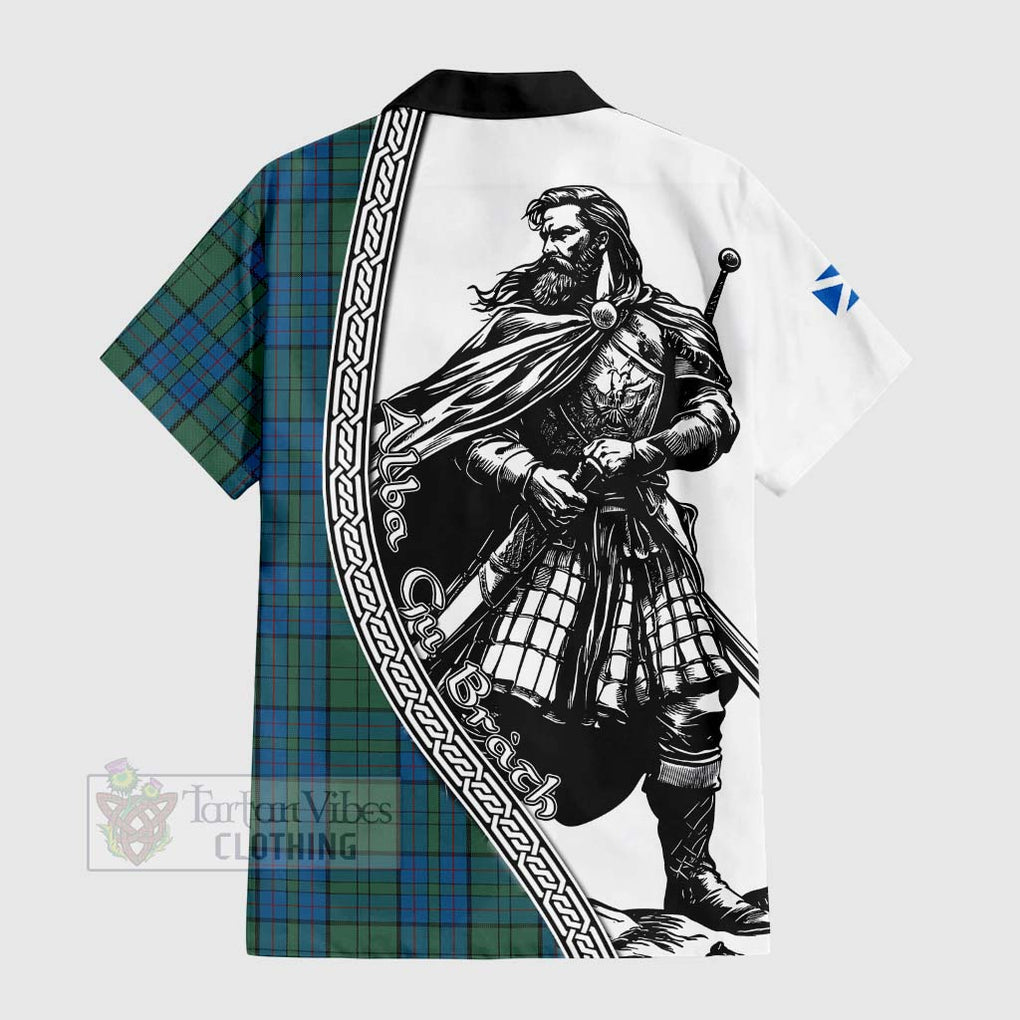 Lockhart Tartan Clan Crest Hawaiian Shirt with Highlander Warrior Celtic Style - Tartan Vibes Clothing