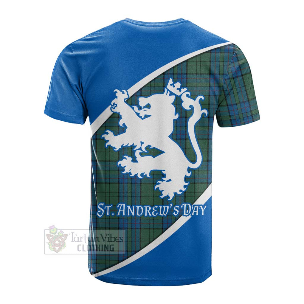 Tartan Vibes Clothing Lockhart Family Crest Tartan Cotton T-shirt Celebrate Saint Andrew's Day in Style