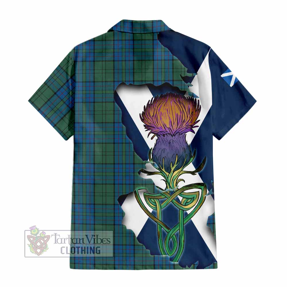 Lockhart Tartan Family Crest Hawaiian Shirt Scottish Thistle Celtic Inspired - Tartan Vibes Clothing
