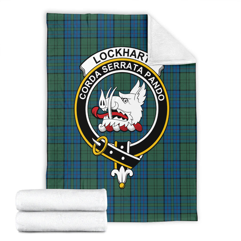 Lockhart Tartan Blanket with Family Crest - Tartan Vibes Clothing