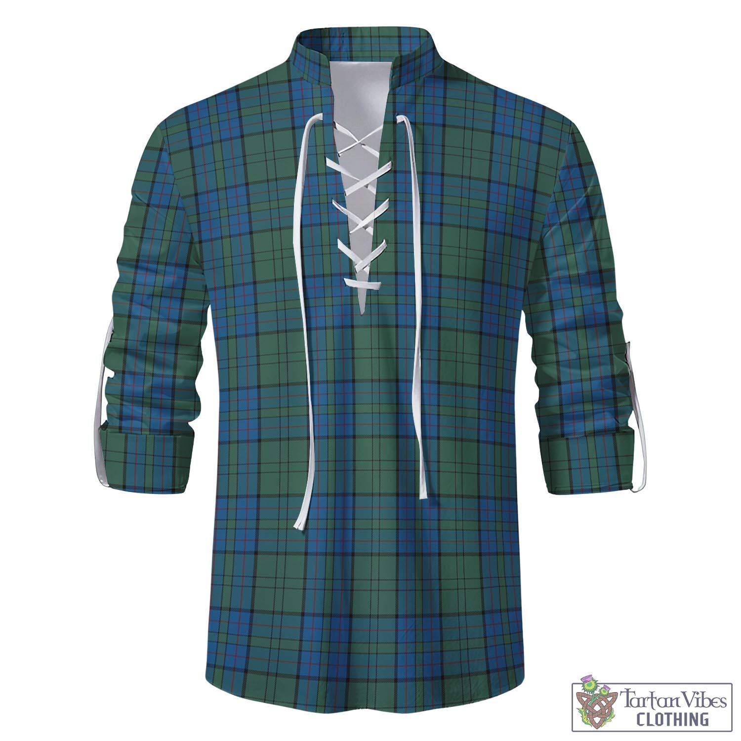 Lockhart Tartan Men's Scottish Traditional Jacobite Ghillie Kilt Shirt - Tartan Vibes Clothing