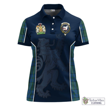 Lockhart Tartan Women's Polo Shirt with Family Crest and Lion Rampant Vibes Sport Style