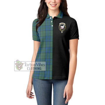 Lockhart Tartan Women's Polo Shirt with Family Crest and Half Of Me Style - Tartan Vibes Clothing