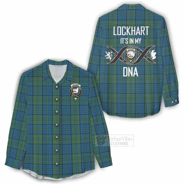 Lockhart Tartan Women's Casual Shirt with Family Crest DNA In Me Style - Tartan Vibes Clothing