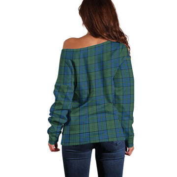 Lockhart Tartan Off Shoulder Women Sweater with Family Crest - Tartan Vibes Clothing