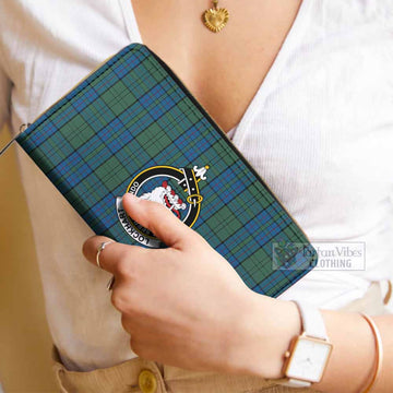 Tartan Vibes Clothing Lockhart Tartan Women's Leather Wallet with Family Crest