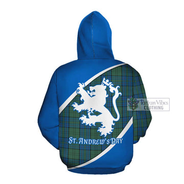 Lockhart Family Crest Tartan Cotton Hoodie Celebrate Saint Andrew's Day in Style Pullover Hoodie - Tartan Vibes Clothing
