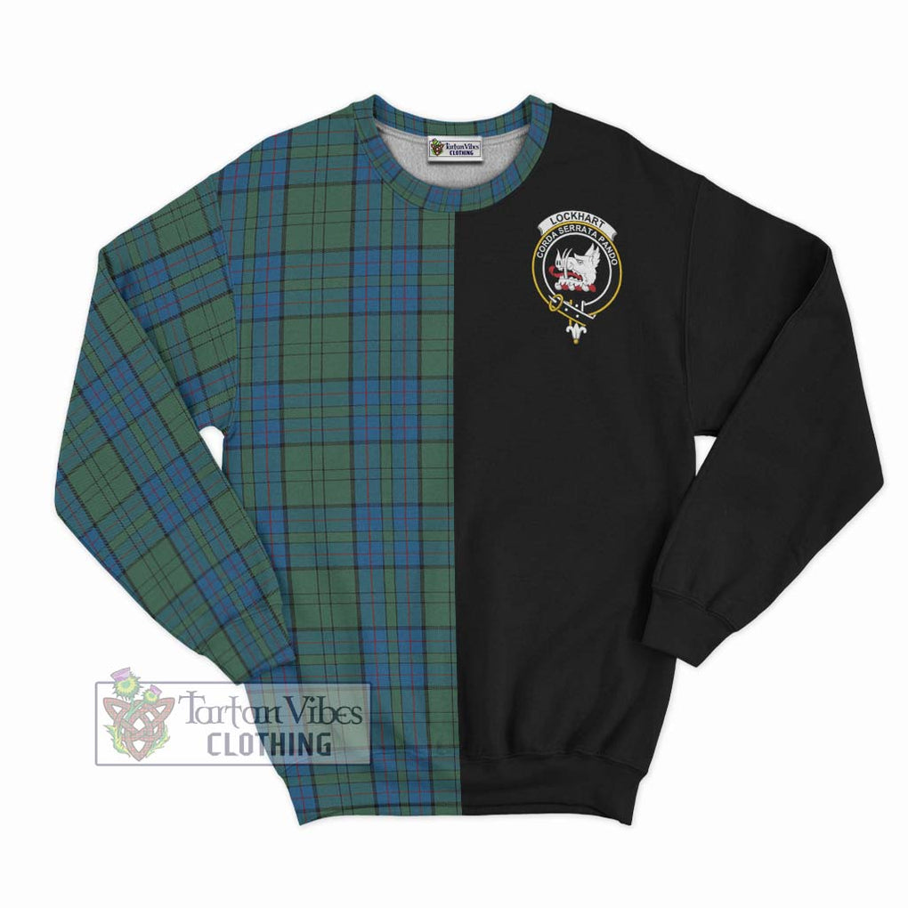Lockhart Tartan Sweatshirt with Family Crest and Half Of Me Style - Tartan Vibes Clothing
