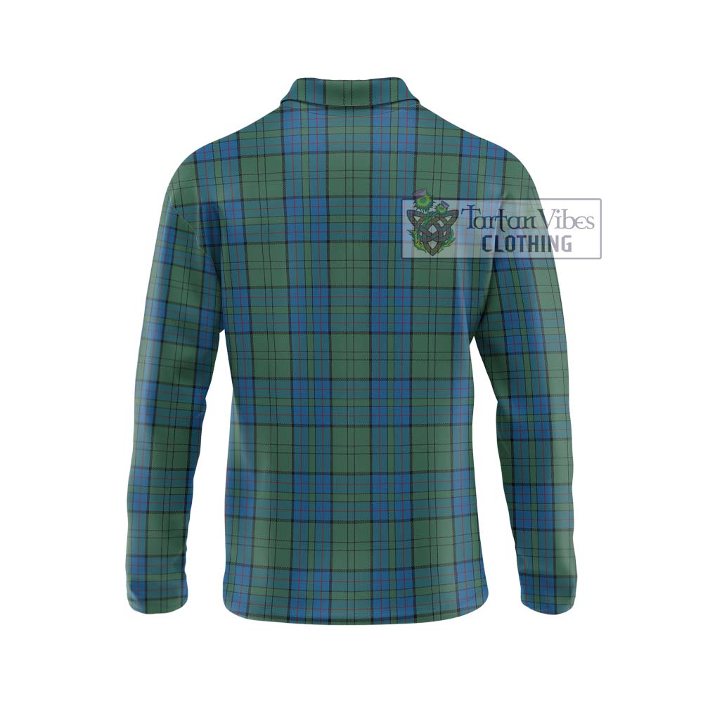 Lockhart Tartan Long Sleeve Polo Shirt with Family Crest DNA In Me Style - Tartan Vibes Clothing