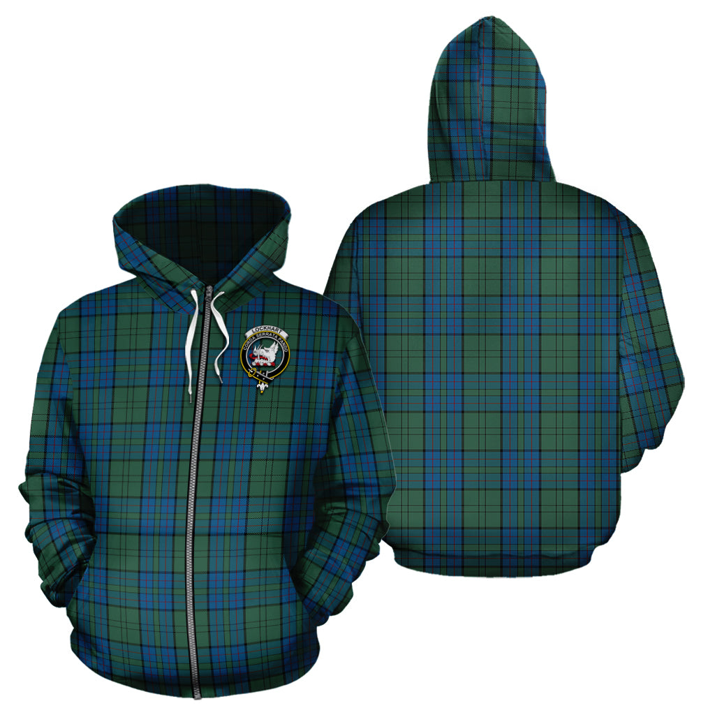 Lockhart Tartan Hoodie with Family Crest - Tartan Vibes Clothing