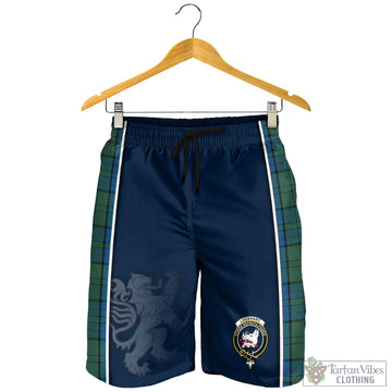 Lockhart Tartan Men's Shorts with Family Crest and Lion Rampant Vibes Sport Style
