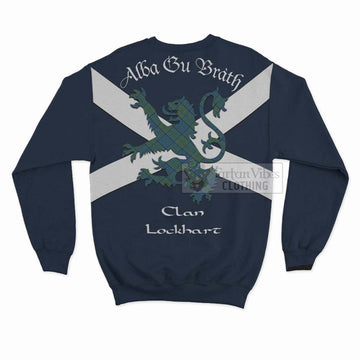 Lockhart Tartan Lion Rampant Sweatshirt Proudly Display Your Heritage with Alba Gu Brath and Clan Name - Tartan Vibes Clothing