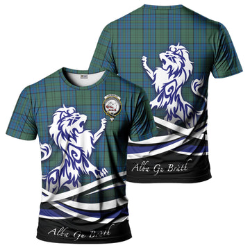 Lockhart Tartan T-Shirt with Alba Gu Brath Regal Lion Emblem