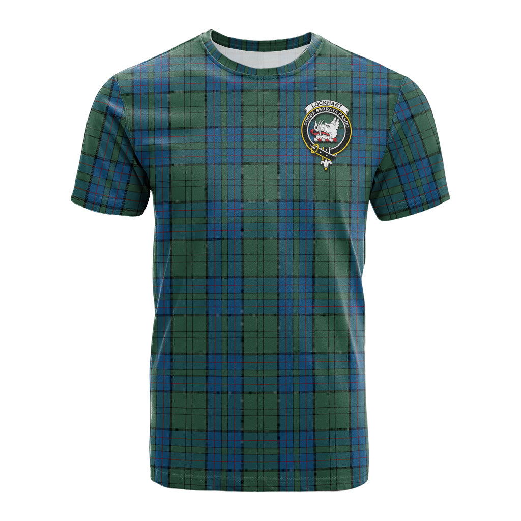 Lockhart Tartan T-Shirt with Family Crest - Tartan Vibes Clothing