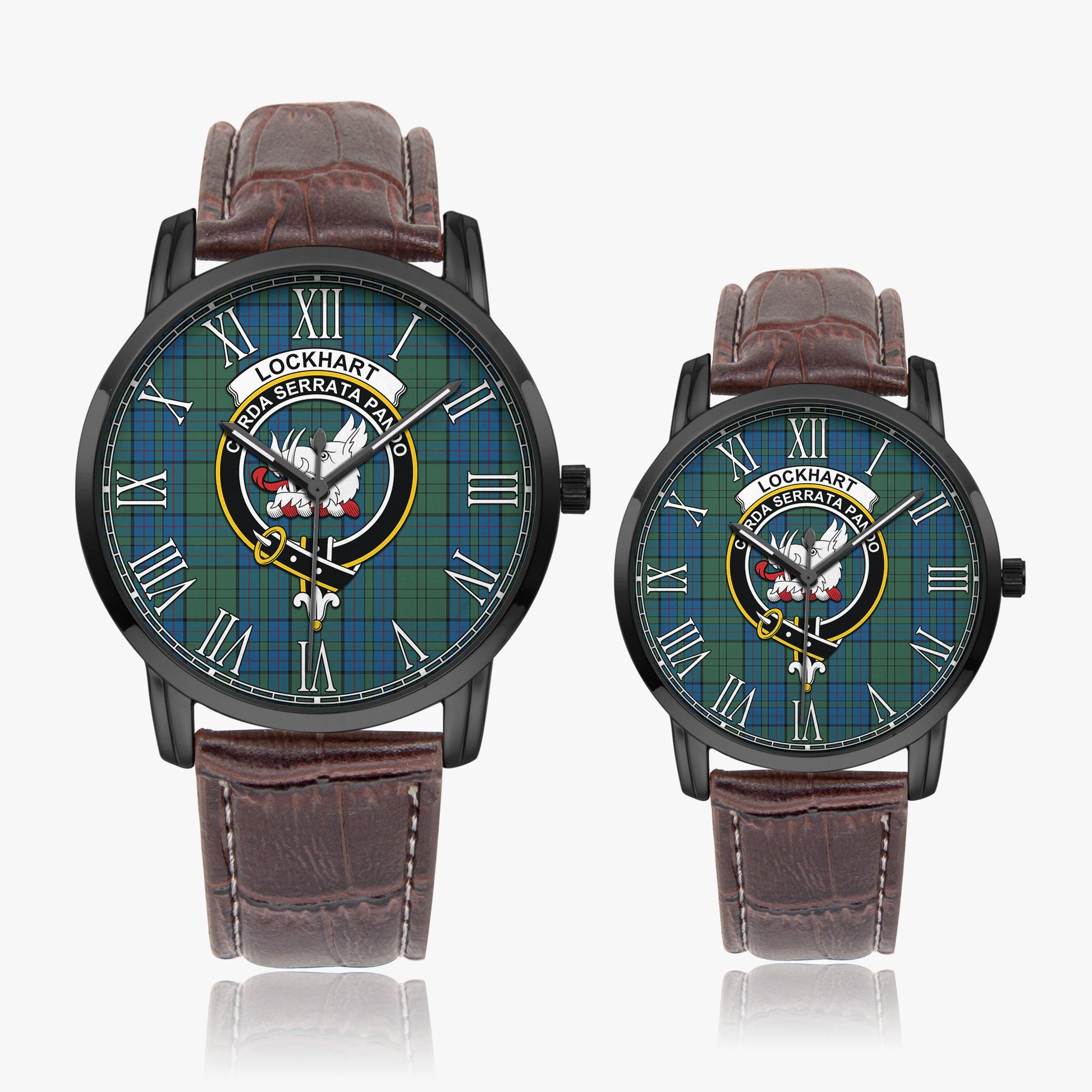 Lockhart Tartan Family Crest Leather Strap Quartz Watch - Tartan Vibes Clothing