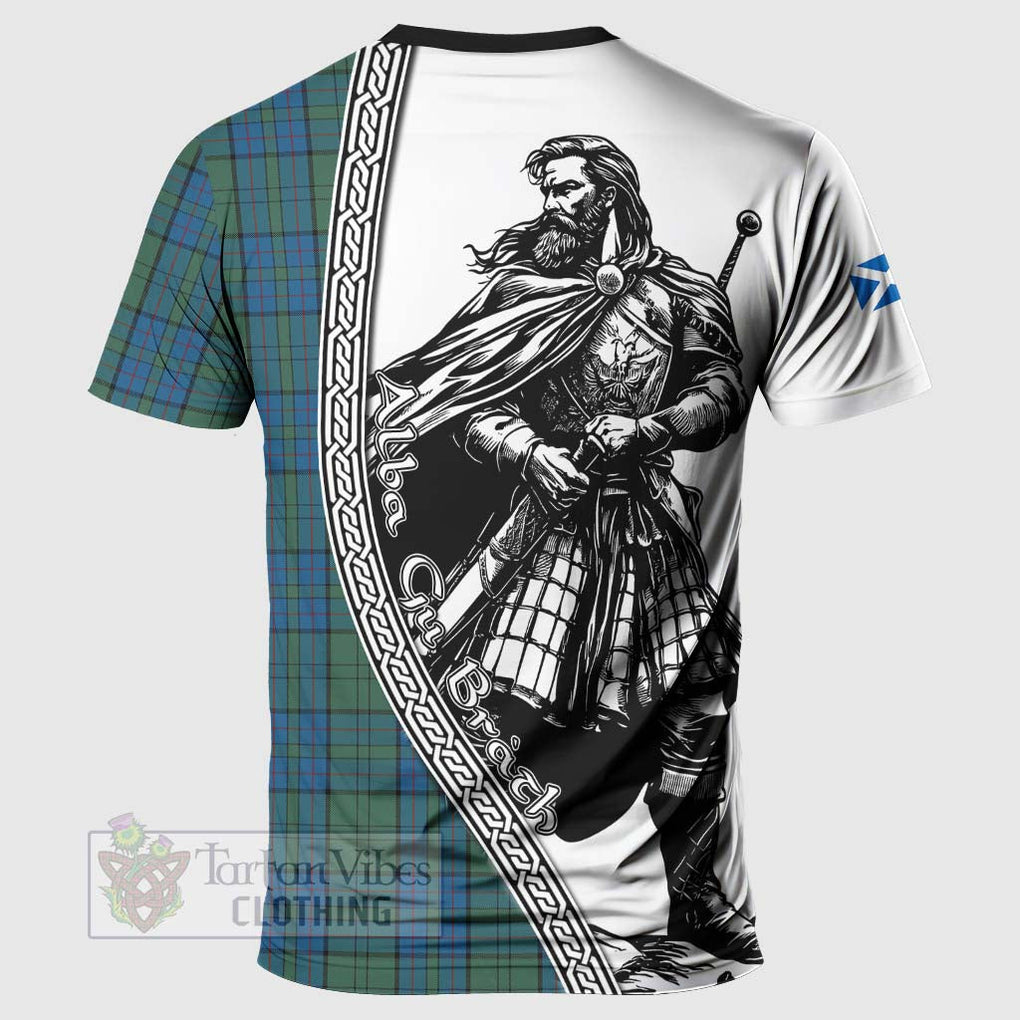 Tartan Vibes Clothing Lockhart Tartan Clan Crest T-Shirt with Highlander Warrior Celtic Style