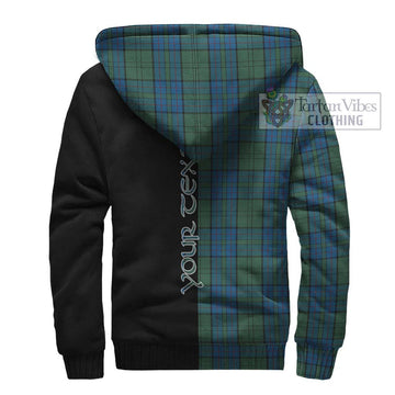 Lockhart Tartan Sherpa Hoodie with Family Crest and Half Of Me Style - Tartan Vibes Clothing
