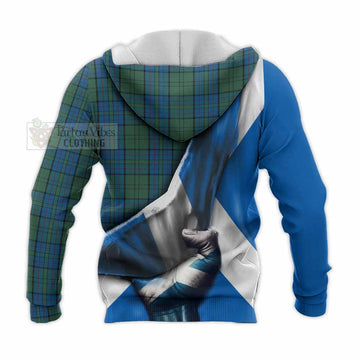 Lockhart Tartan Knitted Hoodie with Family Crest Scotland Patriotic Style - Tartan Vibes Clothing