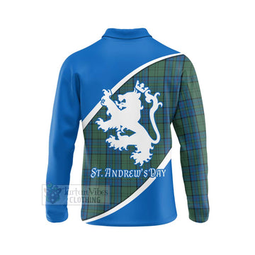 Lockhart Family Crest Tartan Long Sleeve Polo Shirt Celebrate Saint Andrew's Day in Style - Tartan Vibes Clothing