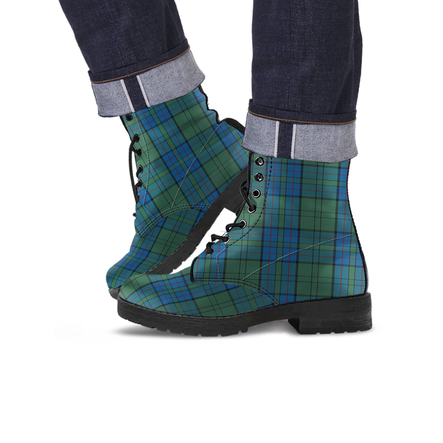 Lockhart Tartan Leather Boots - Tartan Vibes Clothing