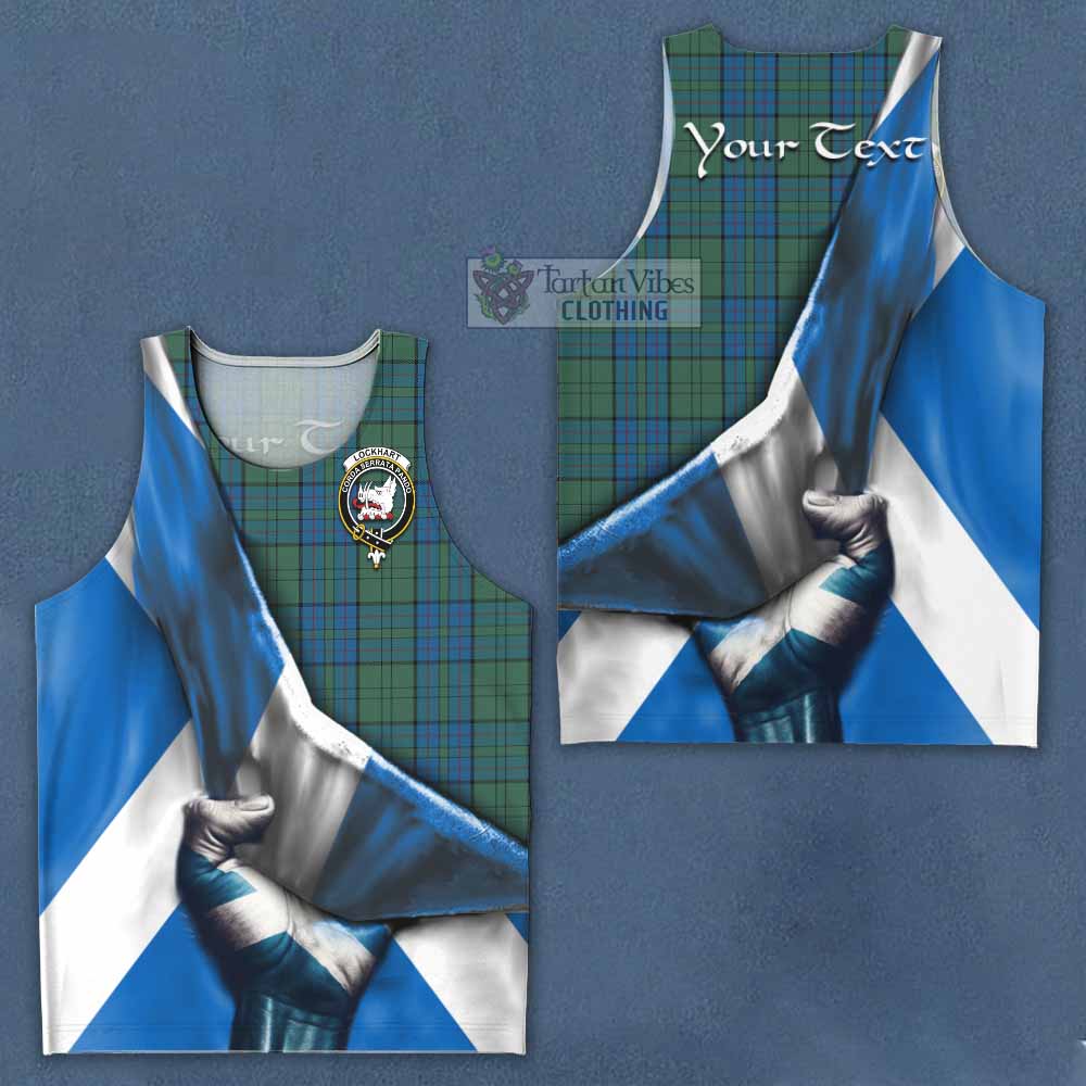 Lockhart Tartan Men's Tank Top with Family Crest Scotland Patriotic Style - Tartan Vibes Clothing