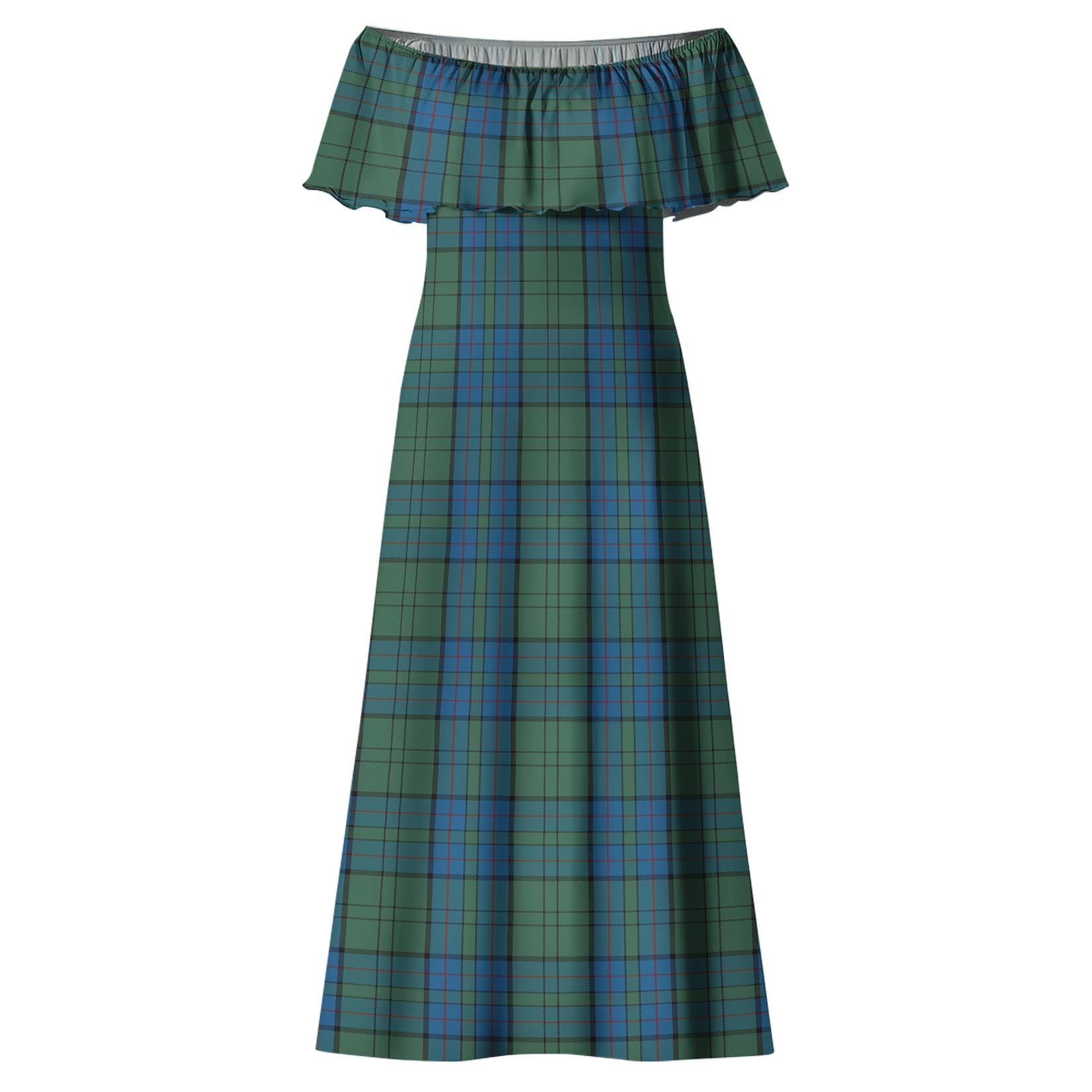 Lockhart Tartan Off Shoulder Long Dress - Tartan Vibes Clothing