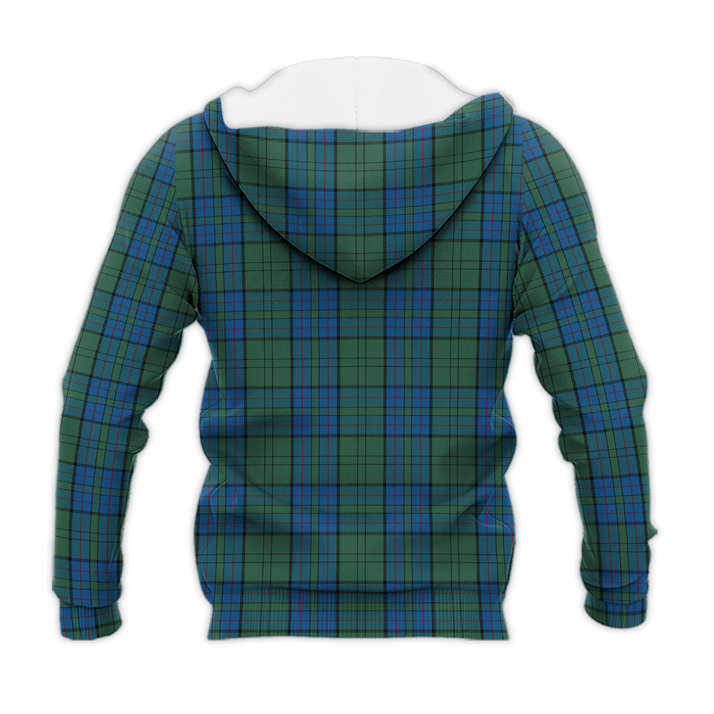 Lockhart Tartan Knitted Hoodie with Family Crest - Tartan Vibes Clothing