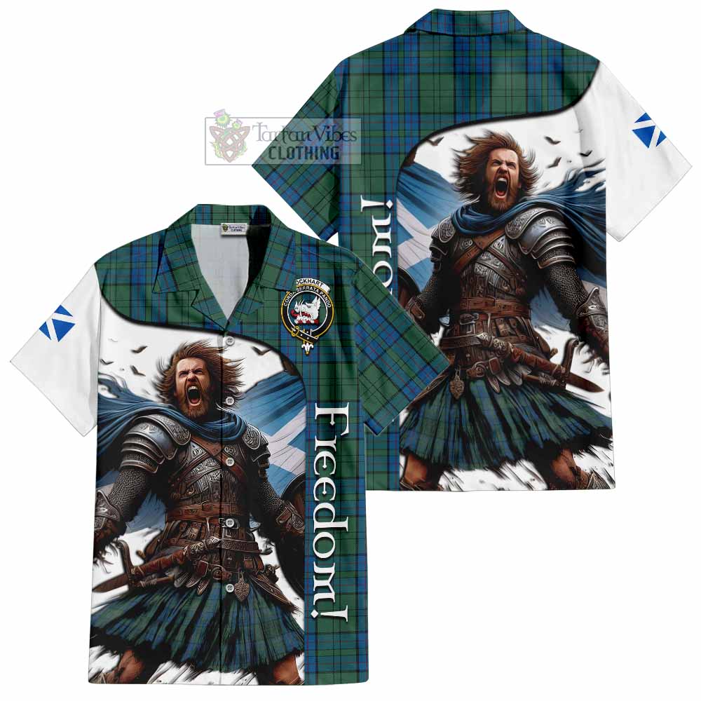 Lockhart Crest Tartan Hawaiian Shirt Inspired by the Freedom of Scottish Warrior - Tartan Vibes Clothing