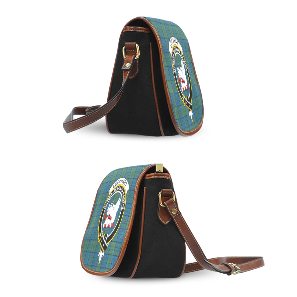Lockhart Tartan Saddle Bag with Family Crest - Tartan Vibes Clothing