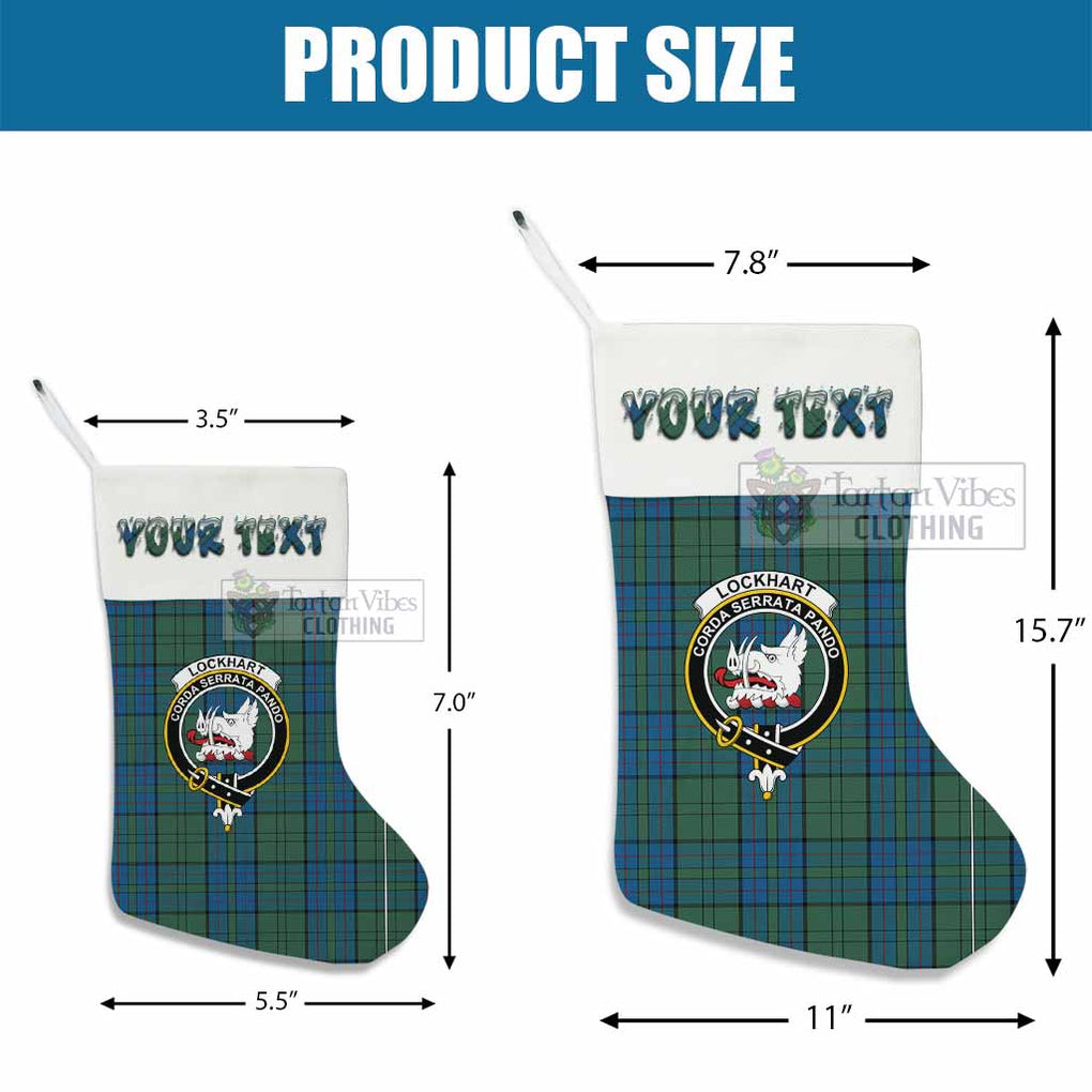 Lockhart Tartan Family Crest Christmas Stocking with Personalized Text - Tartan Vibes Clothing