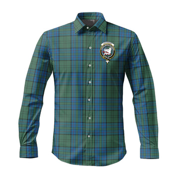 Lockhart Tartan Long Sleeve Button Up Shirt with Family Crest Men's Shirt - Tartan Vibes Clothing