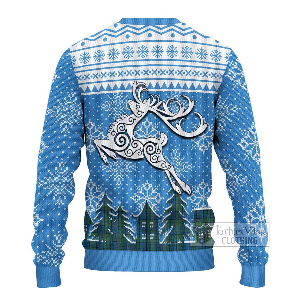 Lockhart Clan Christmas Ugly Sweater Celtic Reindeer Style - Tartan Vibes Clothing