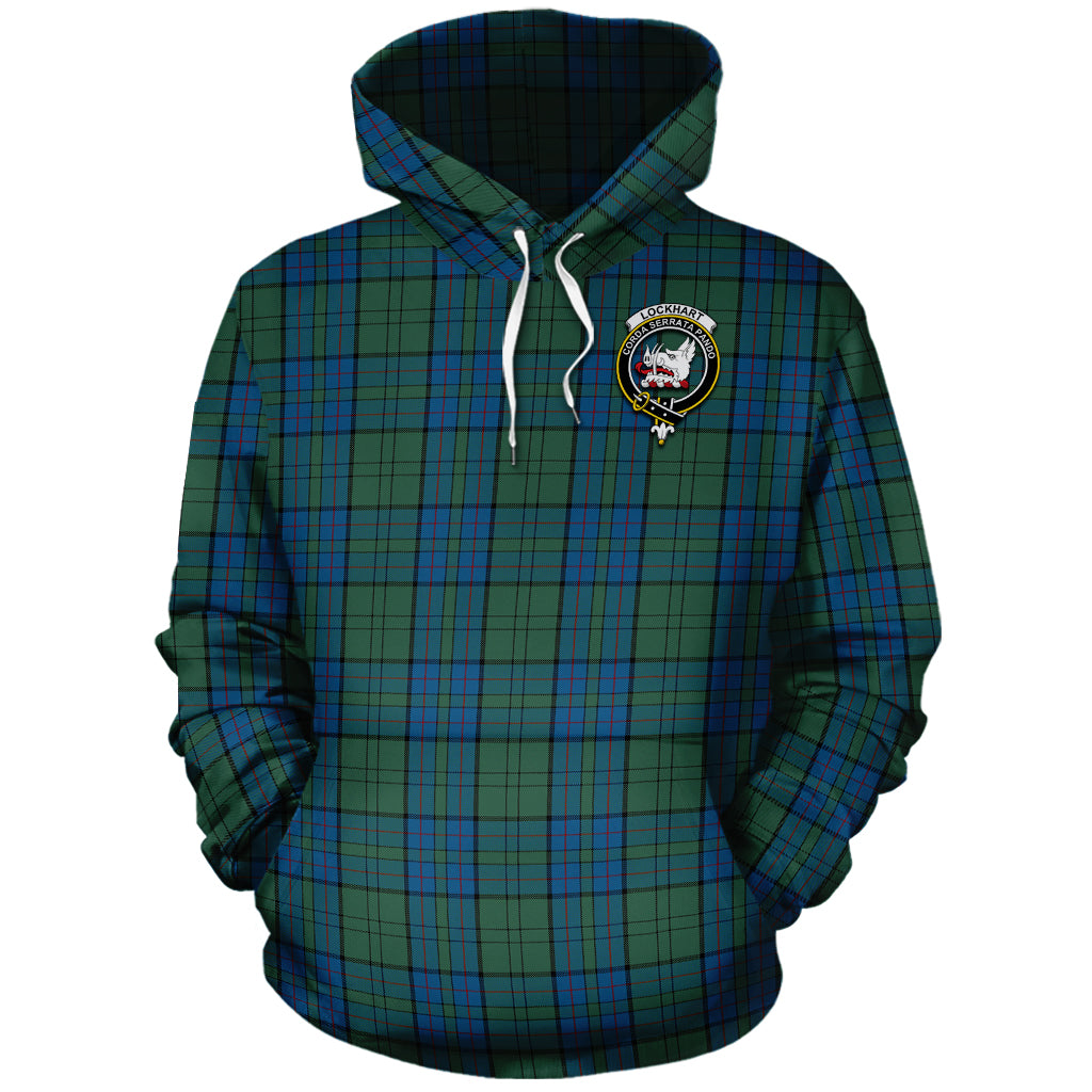 Lockhart Tartan Hoodie with Family Crest - Tartan Vibes Clothing
