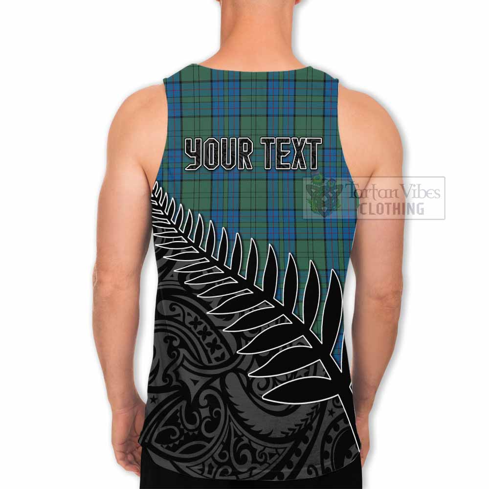 Lockhart Crest Tartan Men's Tank Top with New Zealand Silver Fern Half Style - Tartan Vibes Clothing