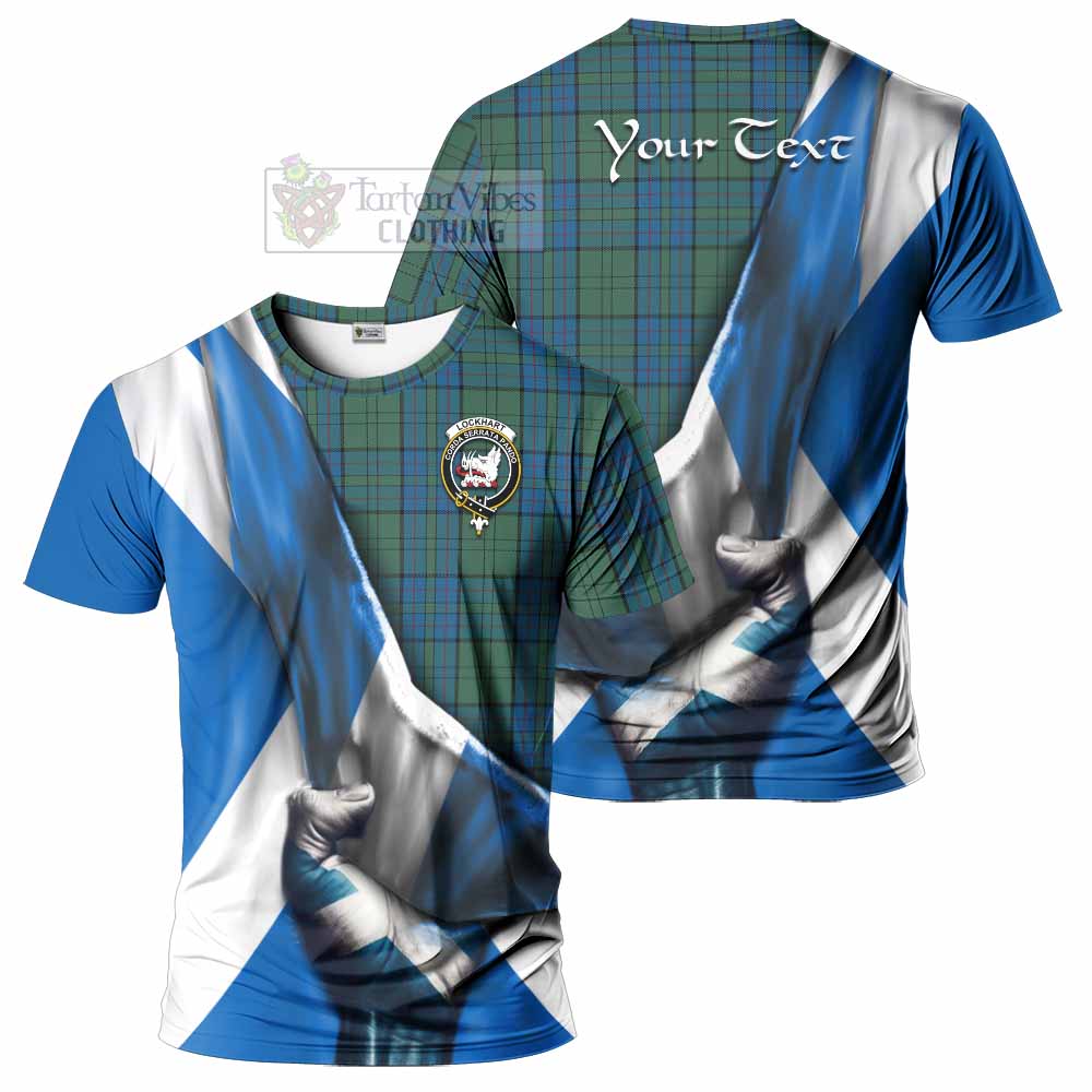 Lockhart Tartan T-Shirt with Family Crest Scotland Patriotic Style - Tartan Vibes Clothing