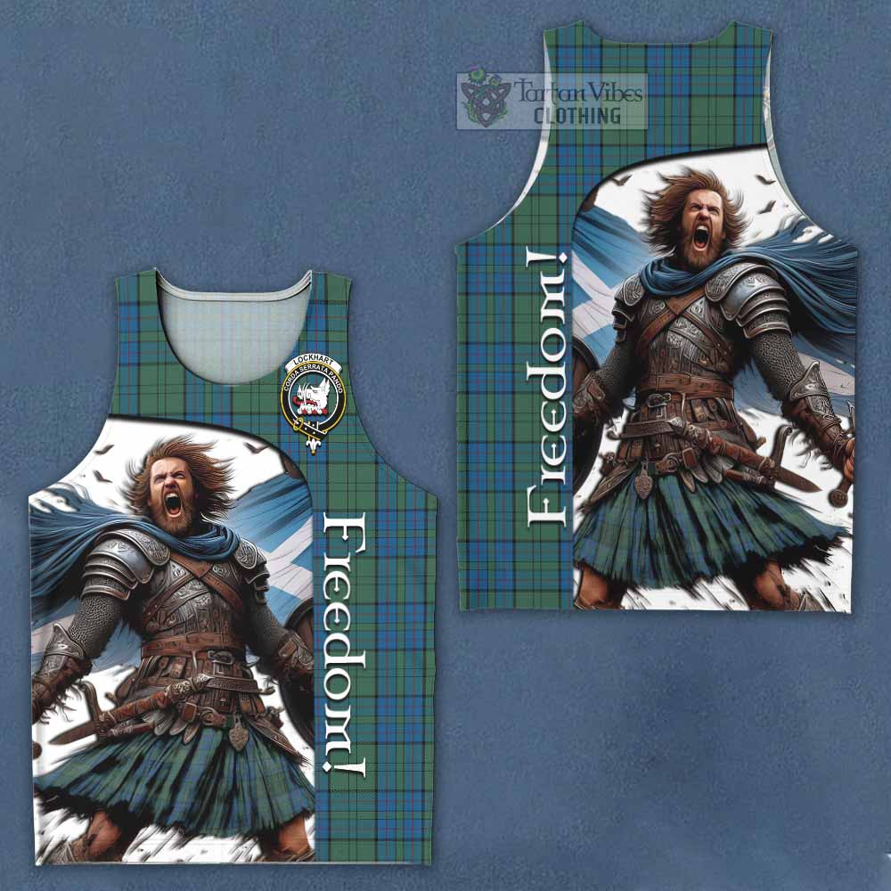 Lockhart Crest Tartan Men's Tank Top Inspired by the Freedom of Scottish Warrior - Tartan Vibes Clothing
