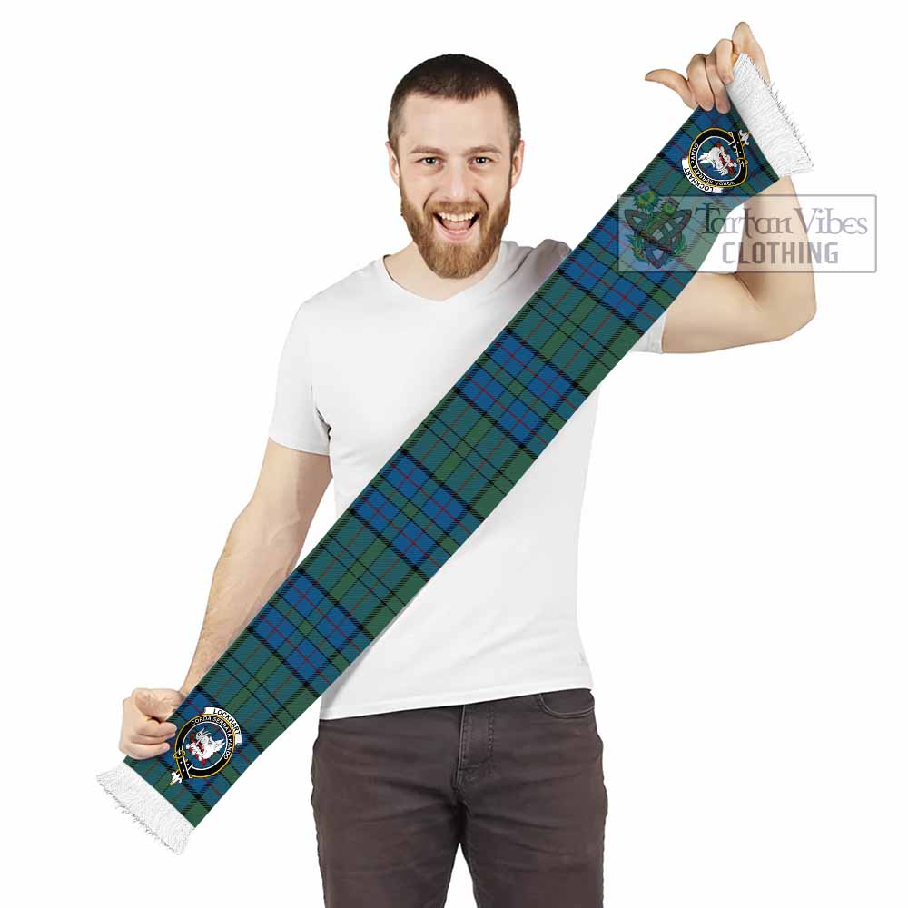 Lockhart Tartan Ruffneck Scarf with Family Crest - Tartan Vibes Clothing