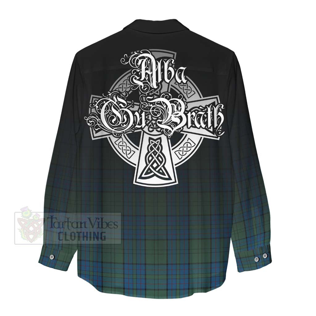 Lockhart Tartan Women's Casual Shirt Featuring Alba Gu Brath Family Crest Celtic Inspired - Tartan Vibes Clothing