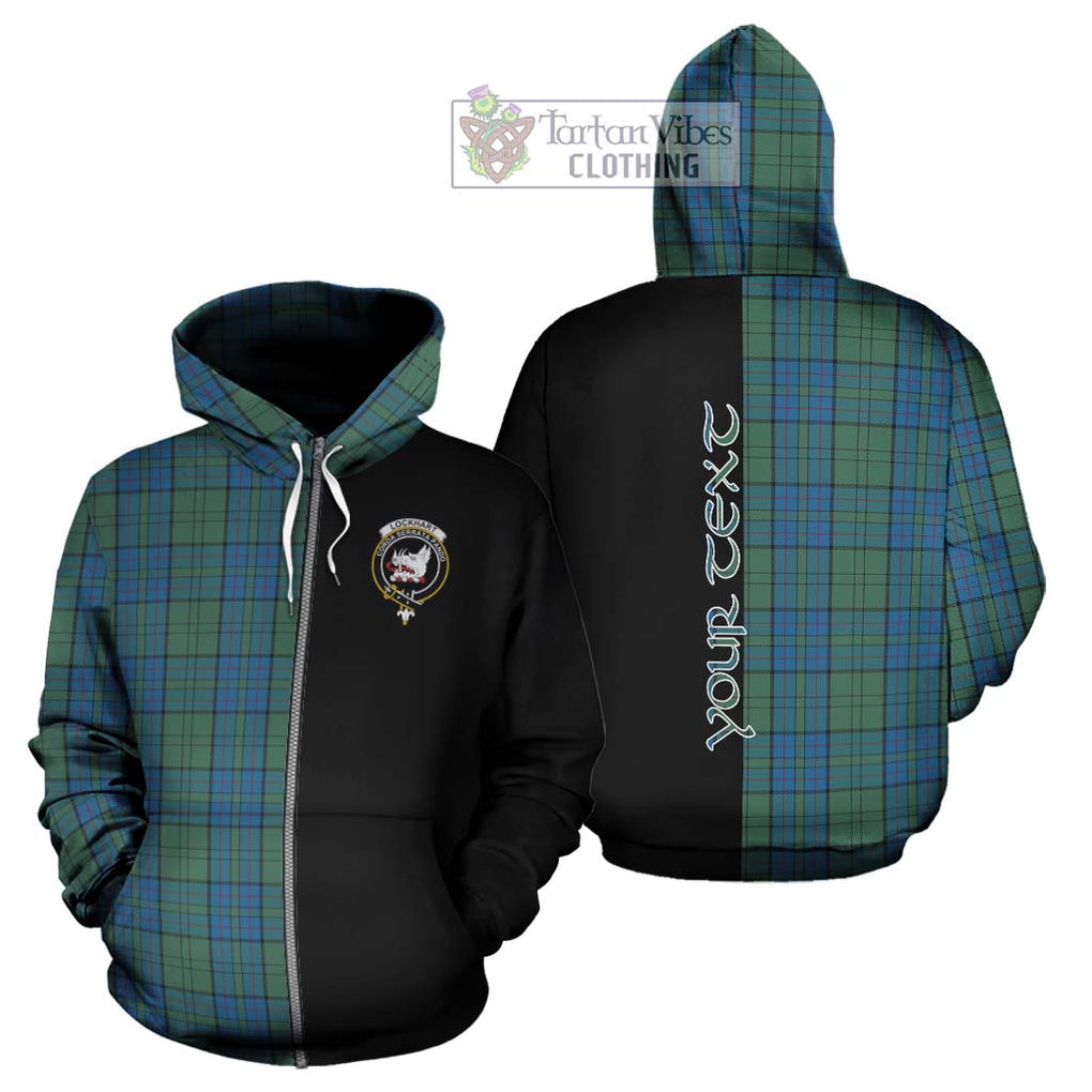 Lockhart Tartan Hoodie with Family Crest and Half Of Me Style - Tartan Vibes Clothing