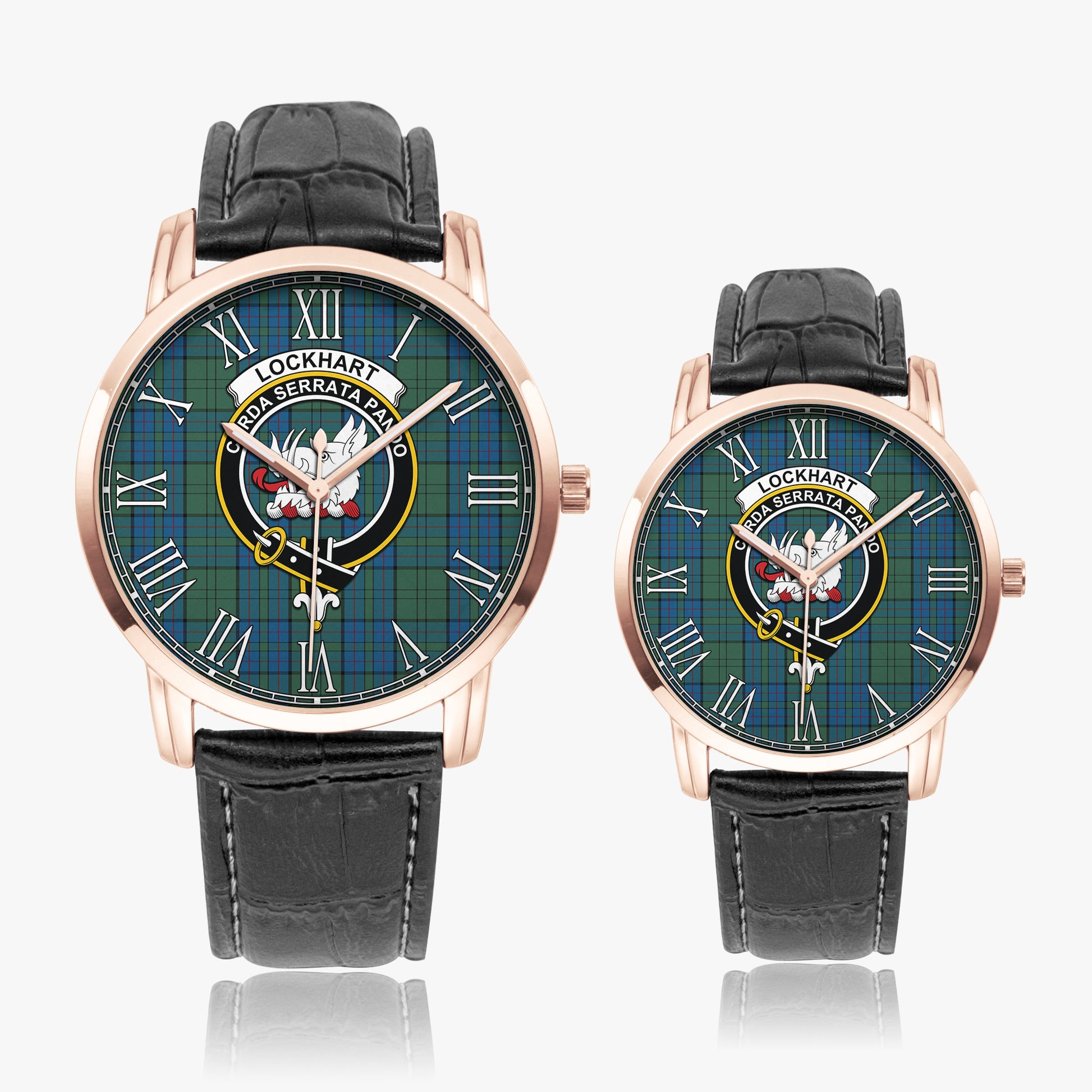 Lockhart Tartan Family Crest Leather Strap Quartz Watch - Tartan Vibes Clothing