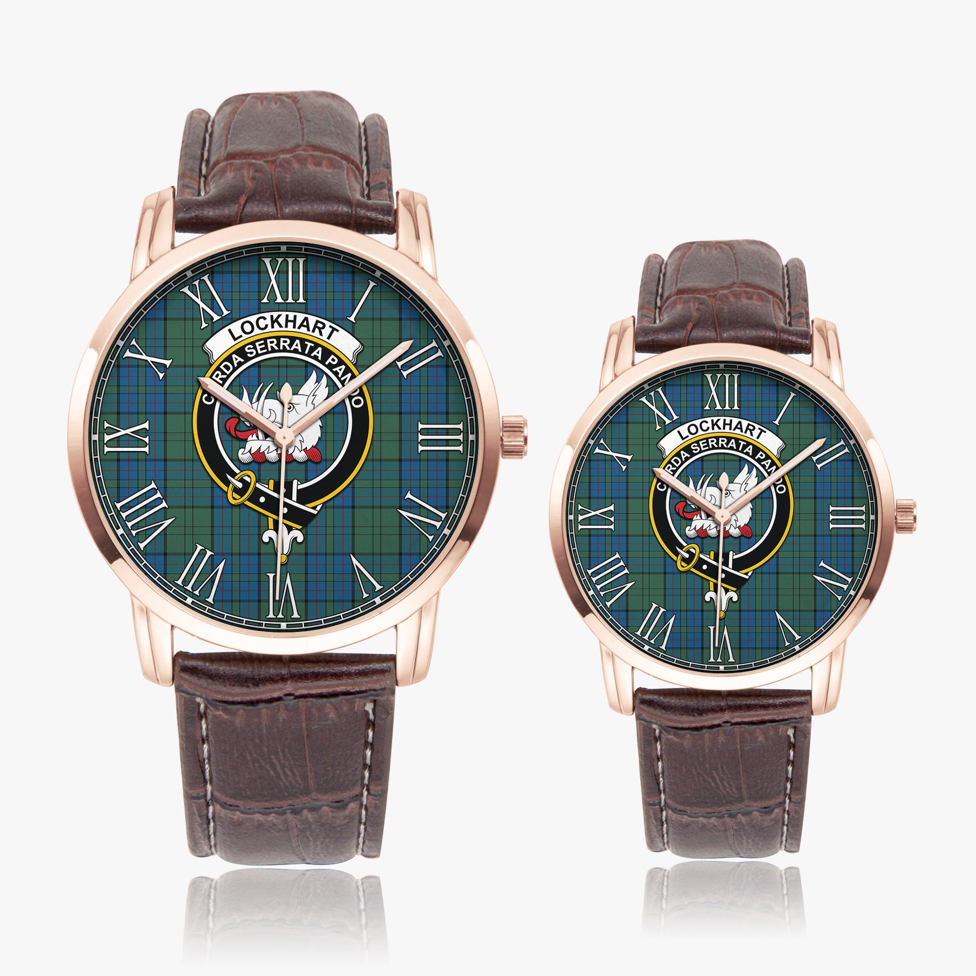 Lockhart Tartan Family Crest Leather Strap Quartz Watch - Tartan Vibes Clothing