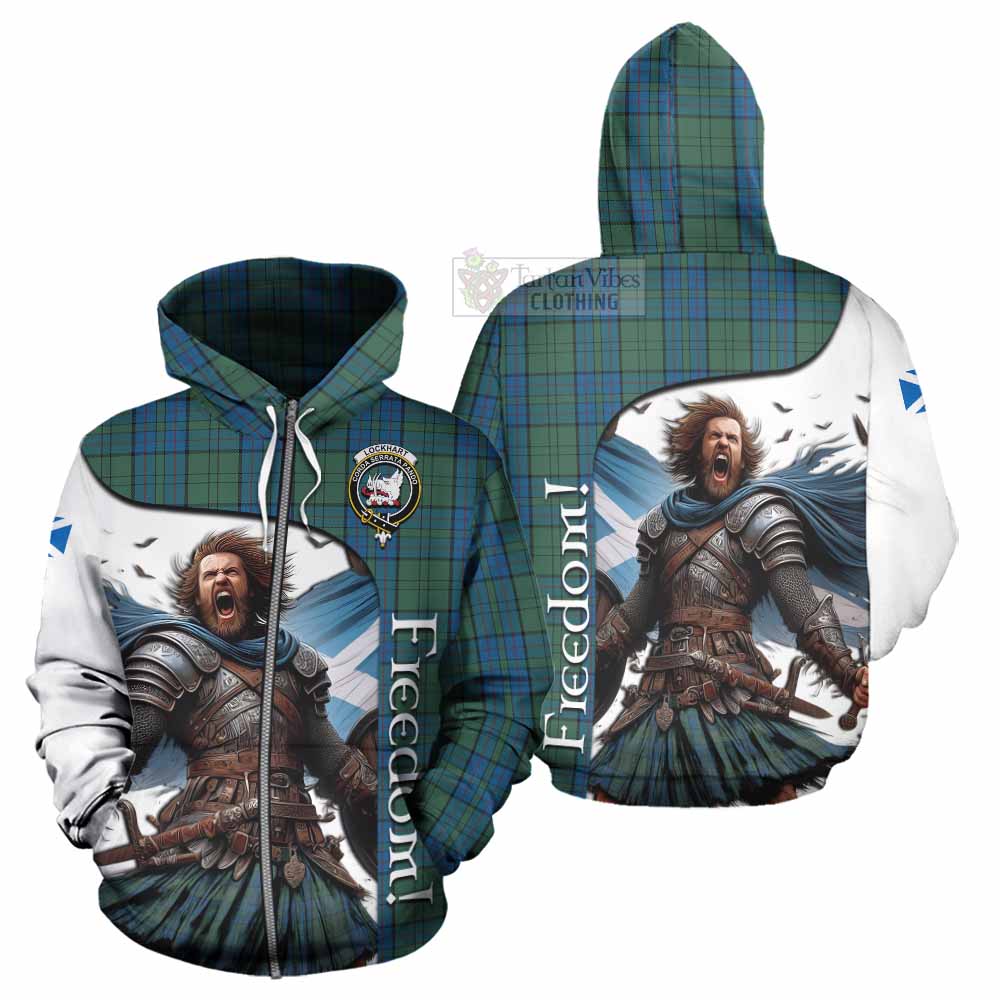Lockhart Crest Tartan Hoodie Inspired by the Freedom of Scottish Warrior Zip Hoodie - Tartan Vibes Clothing