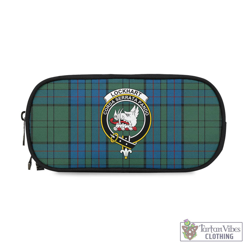 Tartan Vibes Clothing Lockhart Tartan Pen and Pencil Case with Family Crest